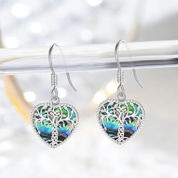 Sterling silver tree of life earrings Nwb - Picture 4 of 6
